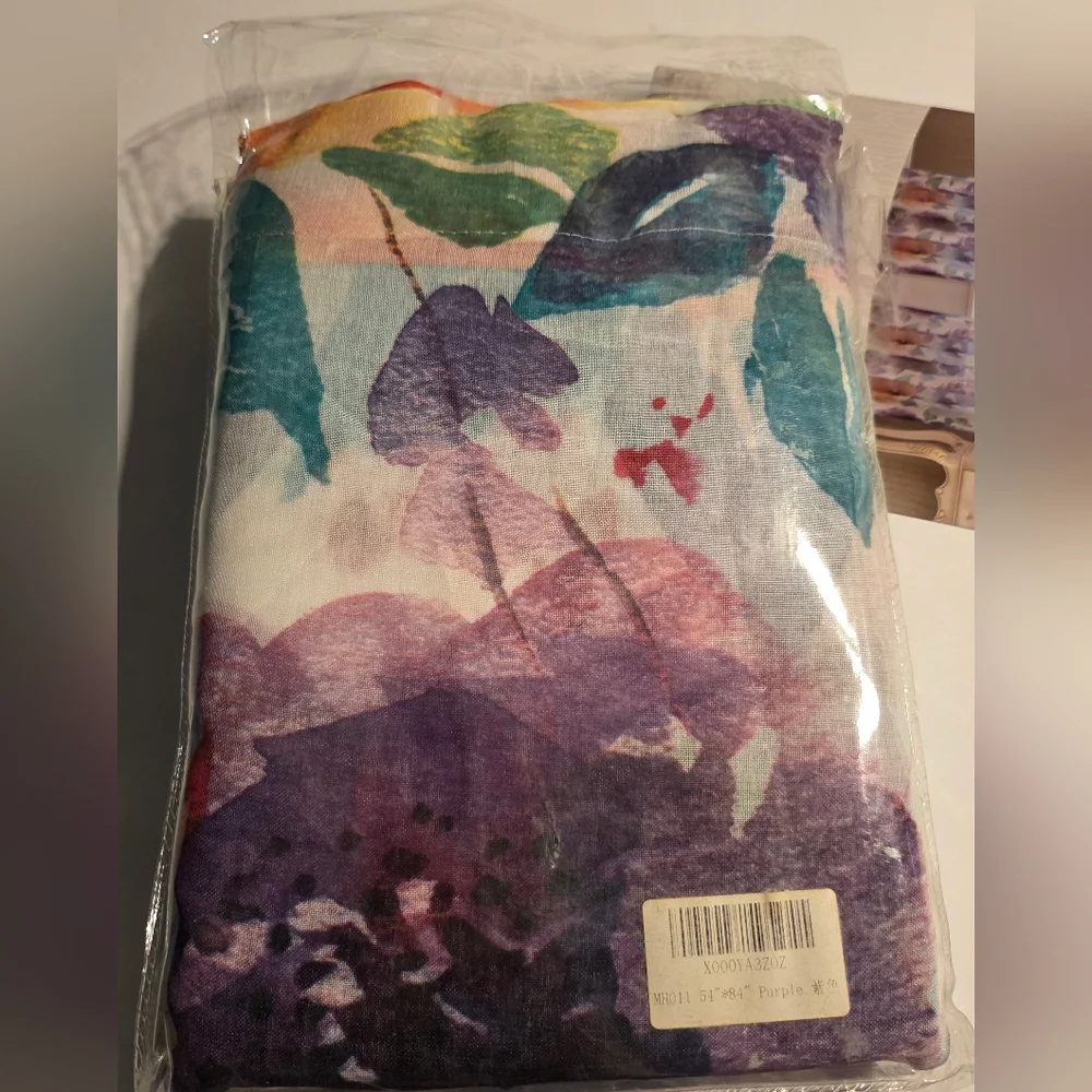 54x84 Floral Print Sheer Grommet Curtains 1 Panel NWT Colorful
